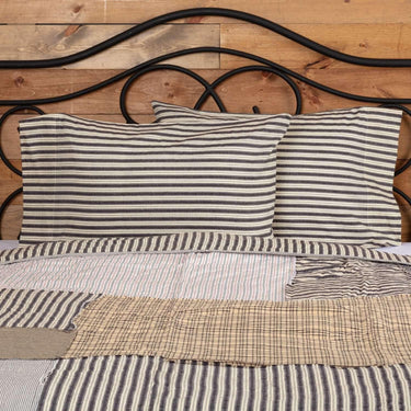 Ashmont Ticking Stripe Standard Pillow Case Set of 2 21x30 VHC Brands - The Fox Decor